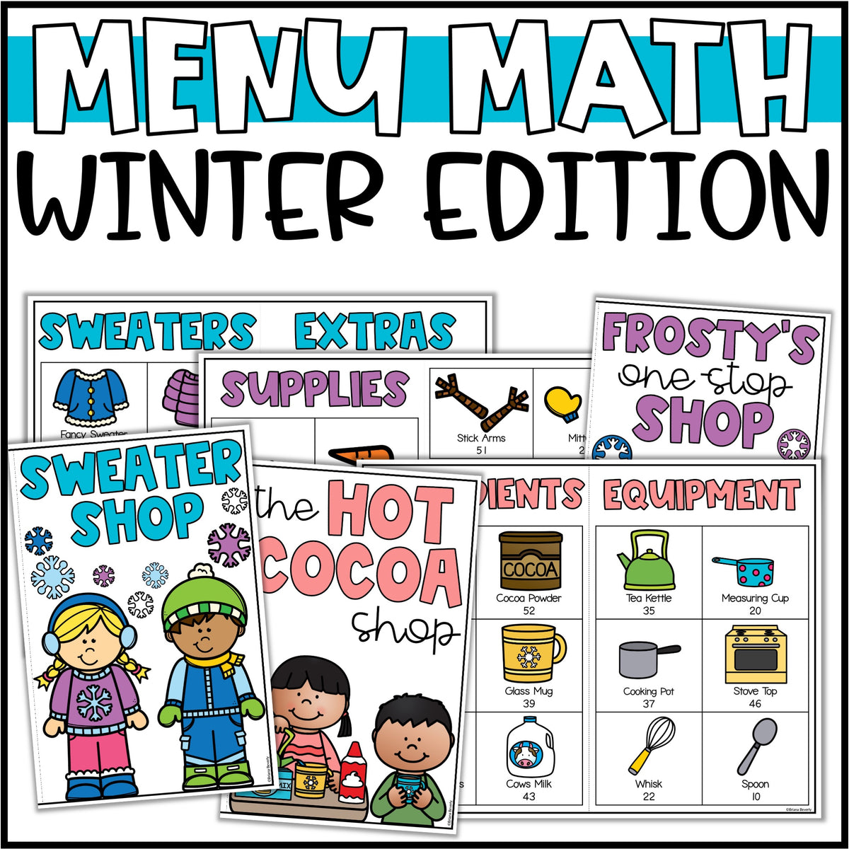 Winter Math Activities - Addition Math Menus – Teaching with Briana Beverly