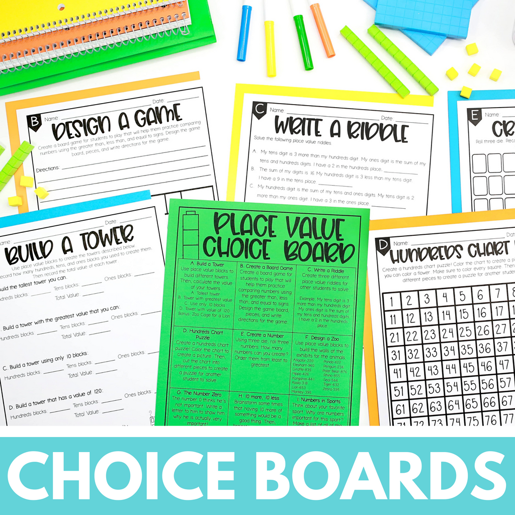 Math Choice Boards