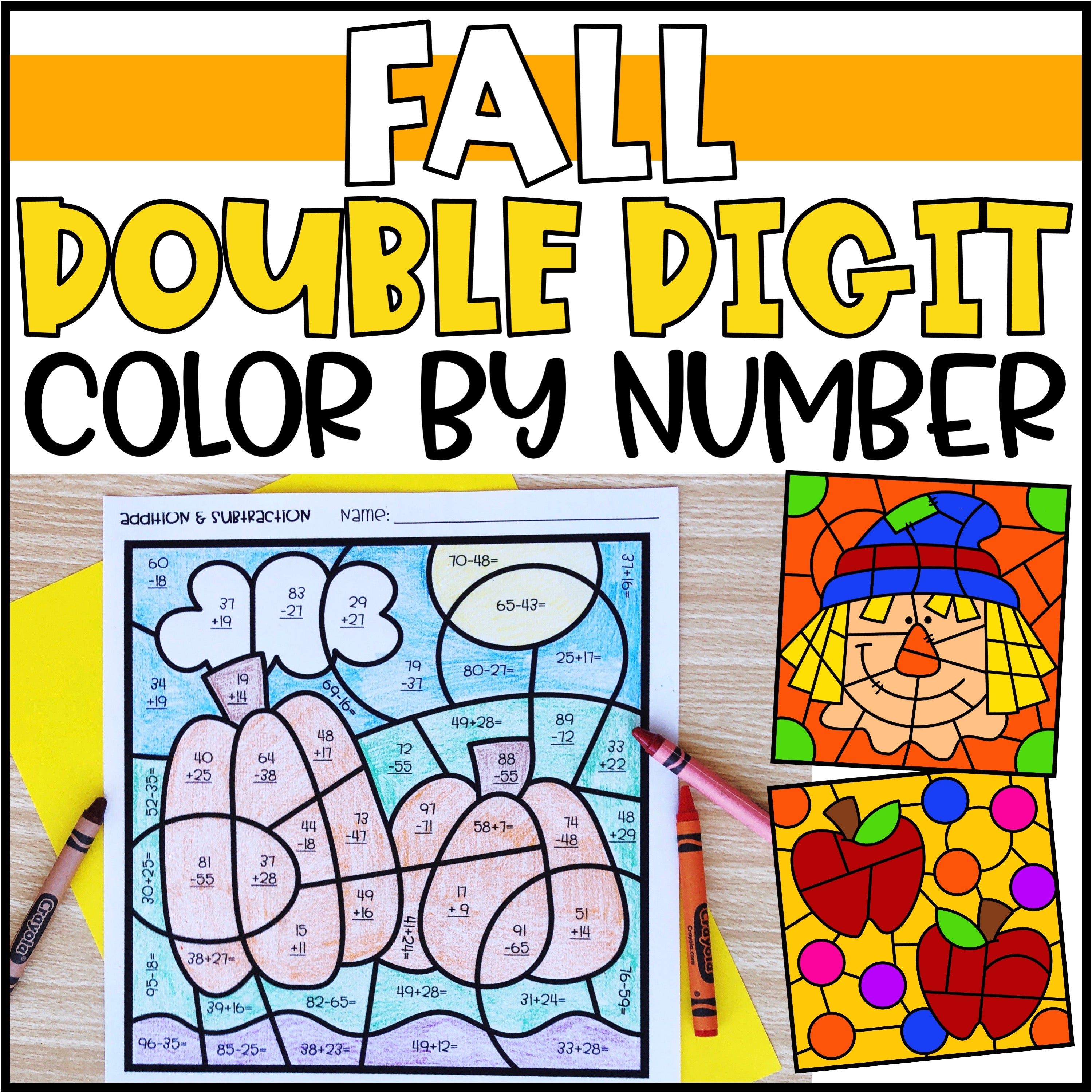 Color By Number 2 Digit Addition Worksheets