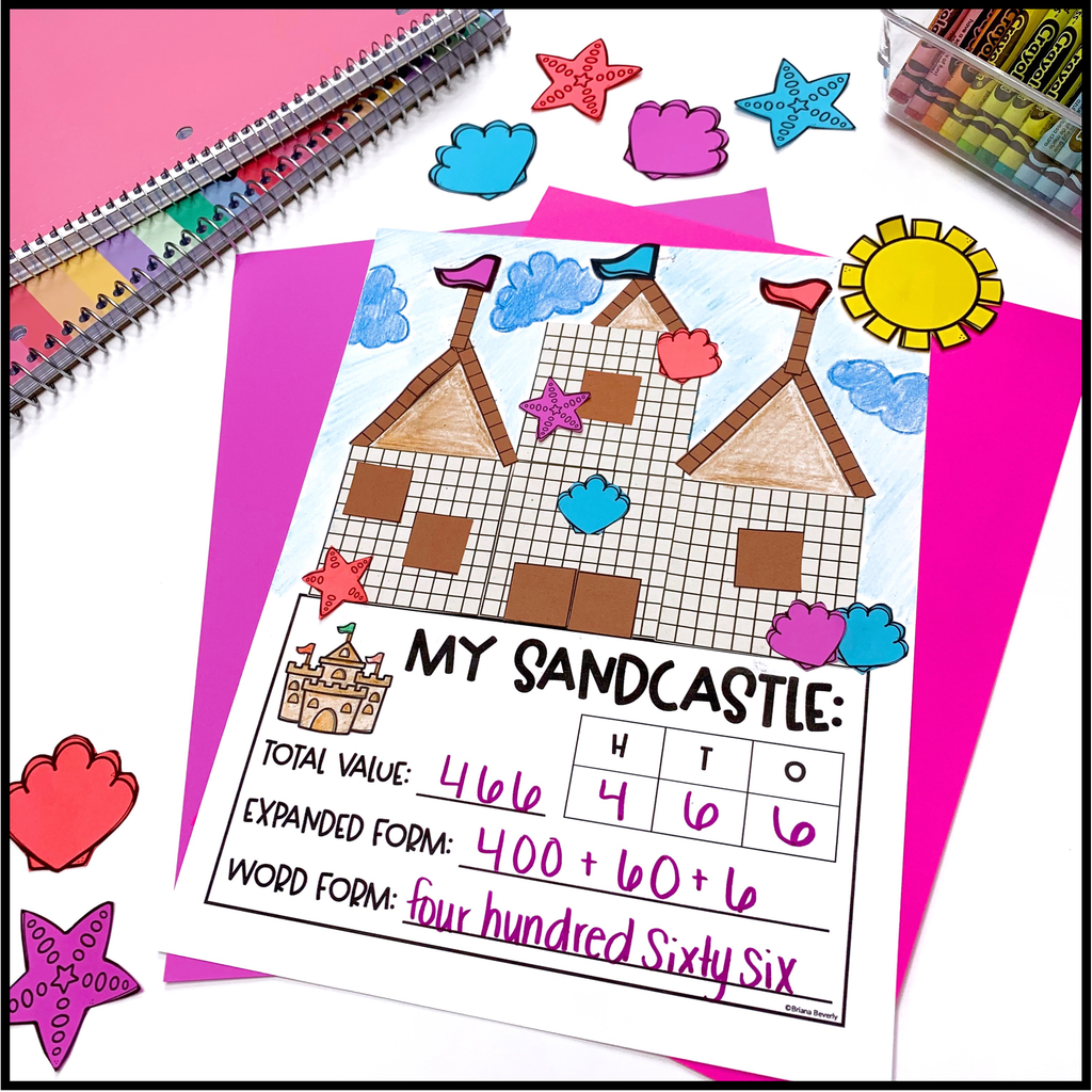 Sand Math Worksheets End of the Year Place Value Activity | Sandcastle Math Craft – Teaching ...