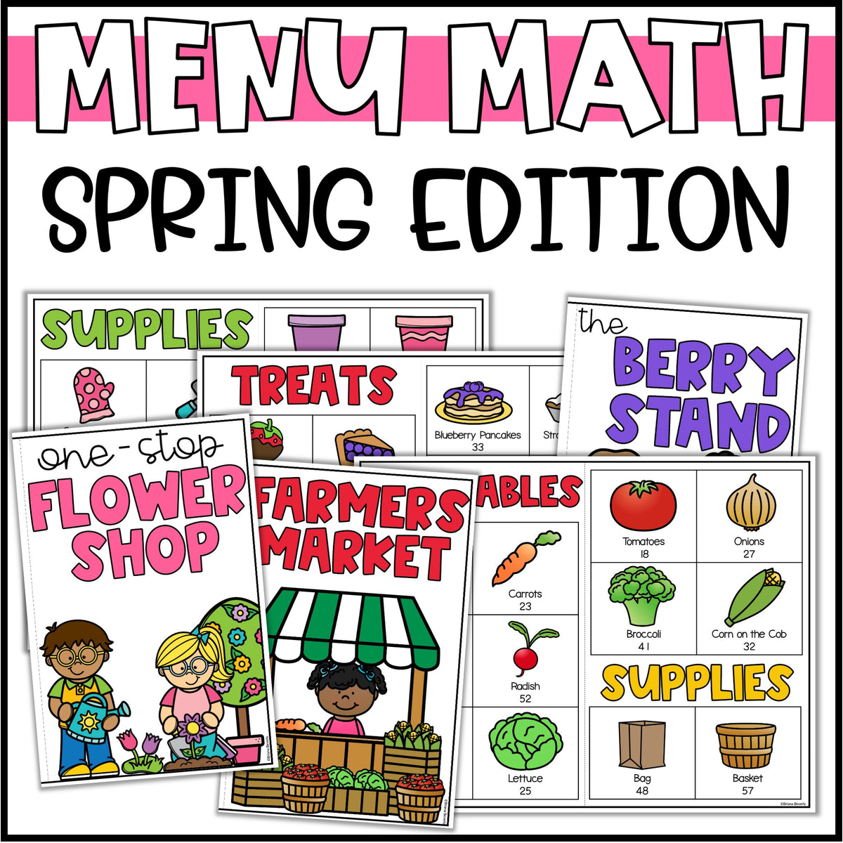 Spring Math Activities - Addition Math Menus – Teaching with Briana Beverly
