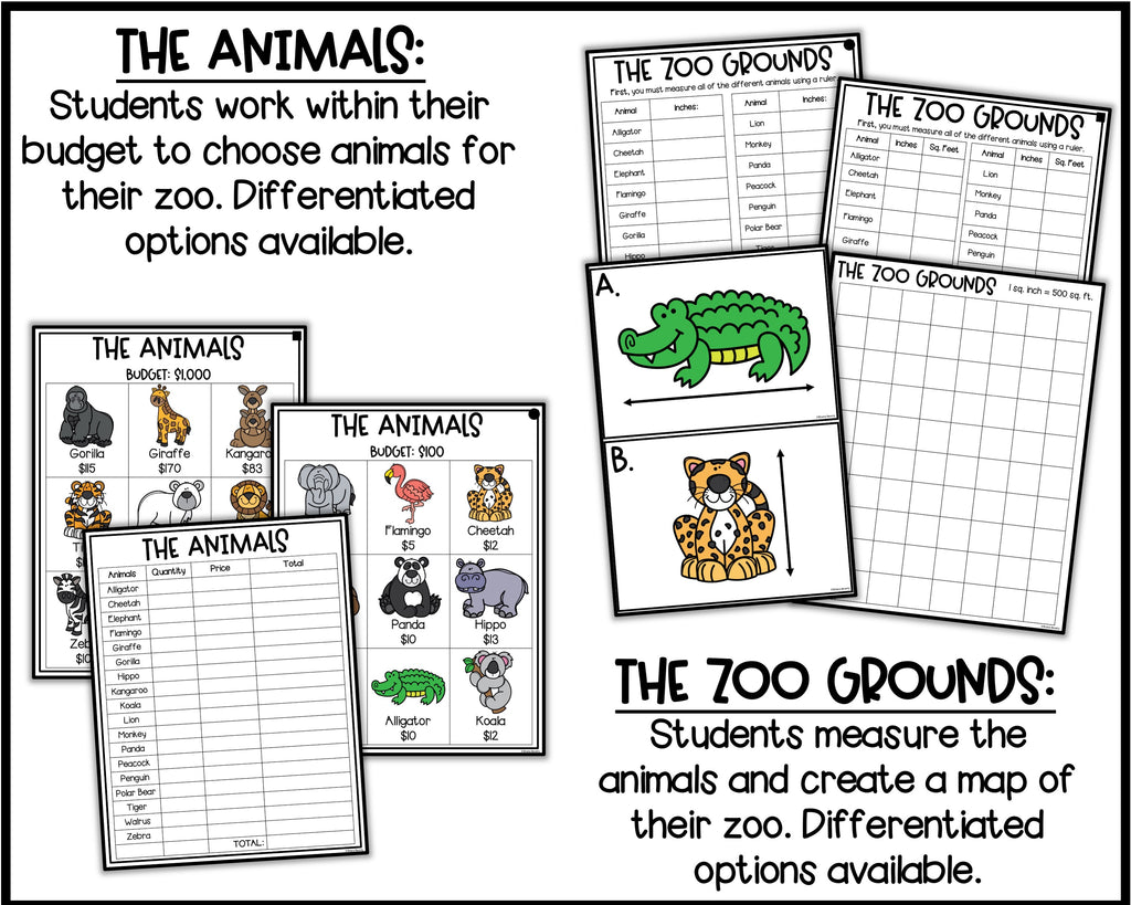 Zoo Project Math Assignment Build a Zoo PBL Math Project – Teaching with Briana Beverly