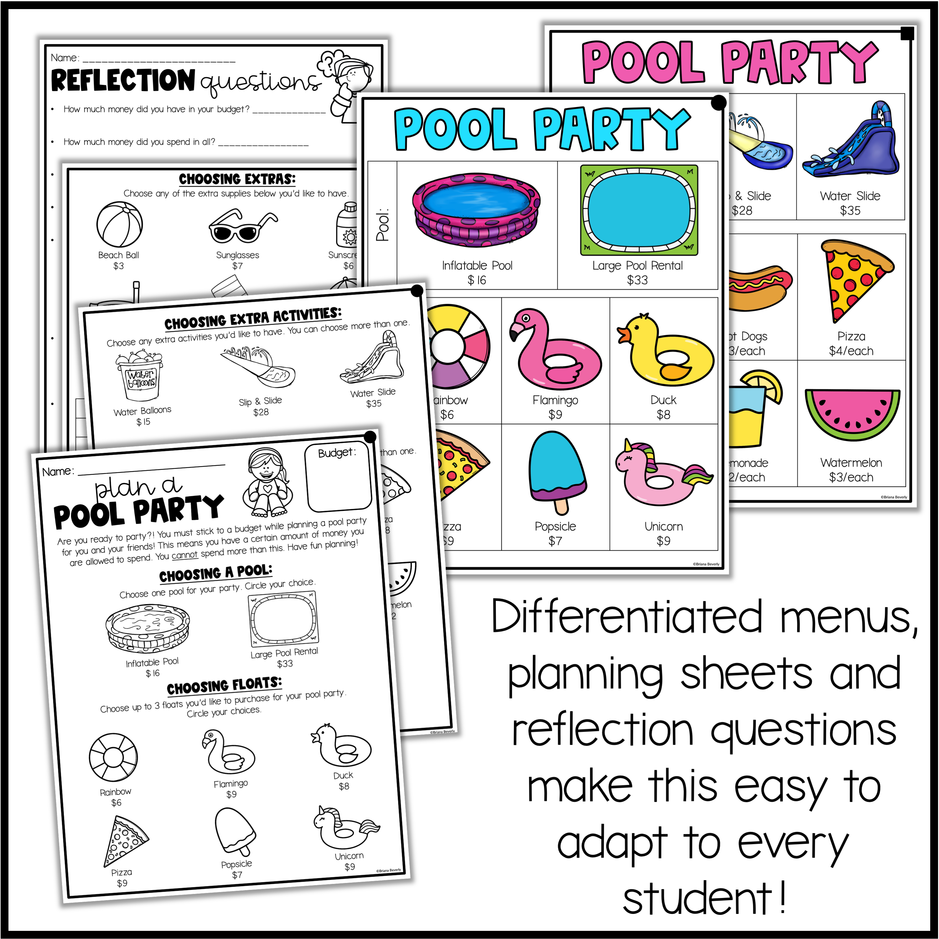 Plan a Pool Party PBL Task – Teaching with Briana Beverly