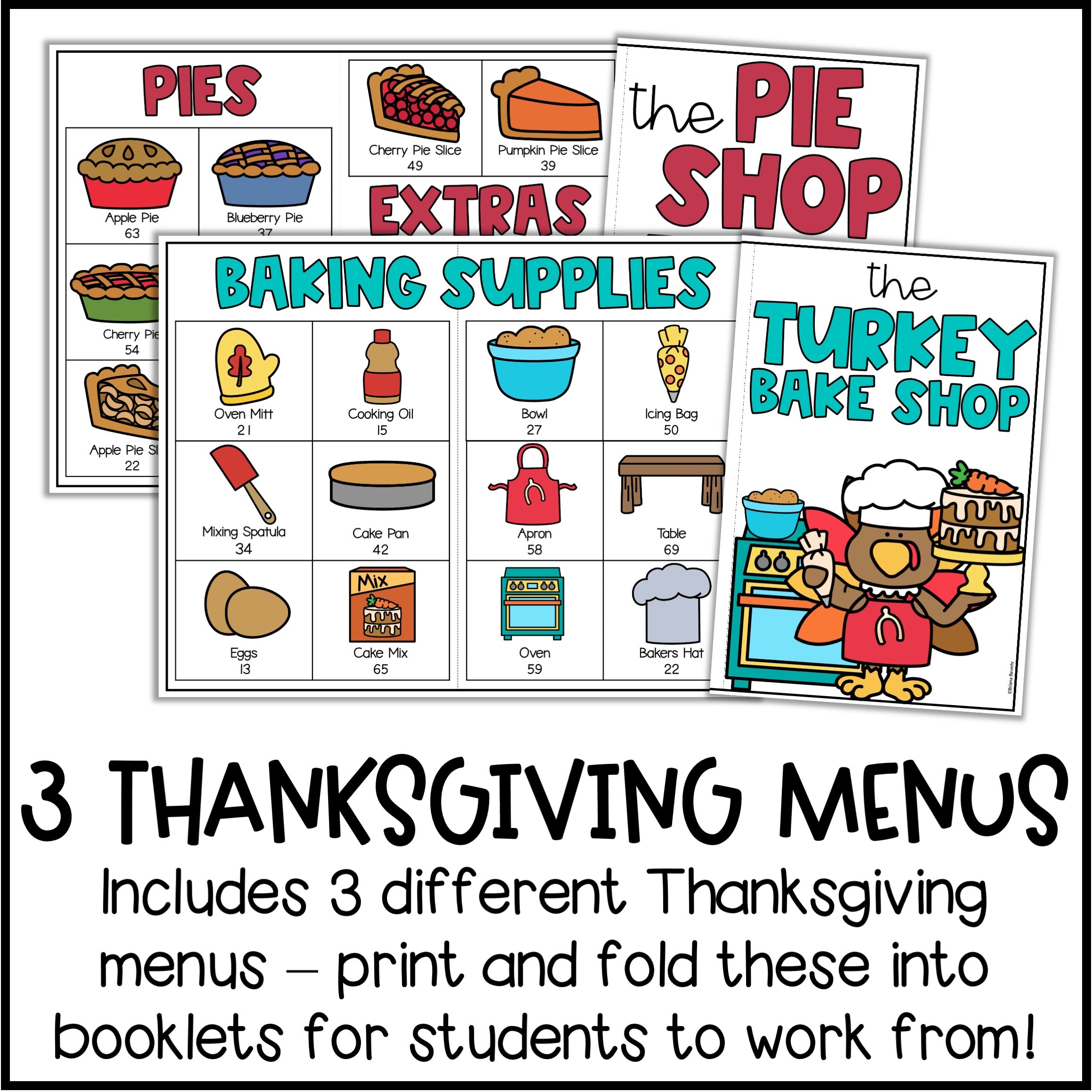 Thanksgiving Math Activities Menu Thanksgiving Math Activities - Addition Math Menus – Teaching with ...