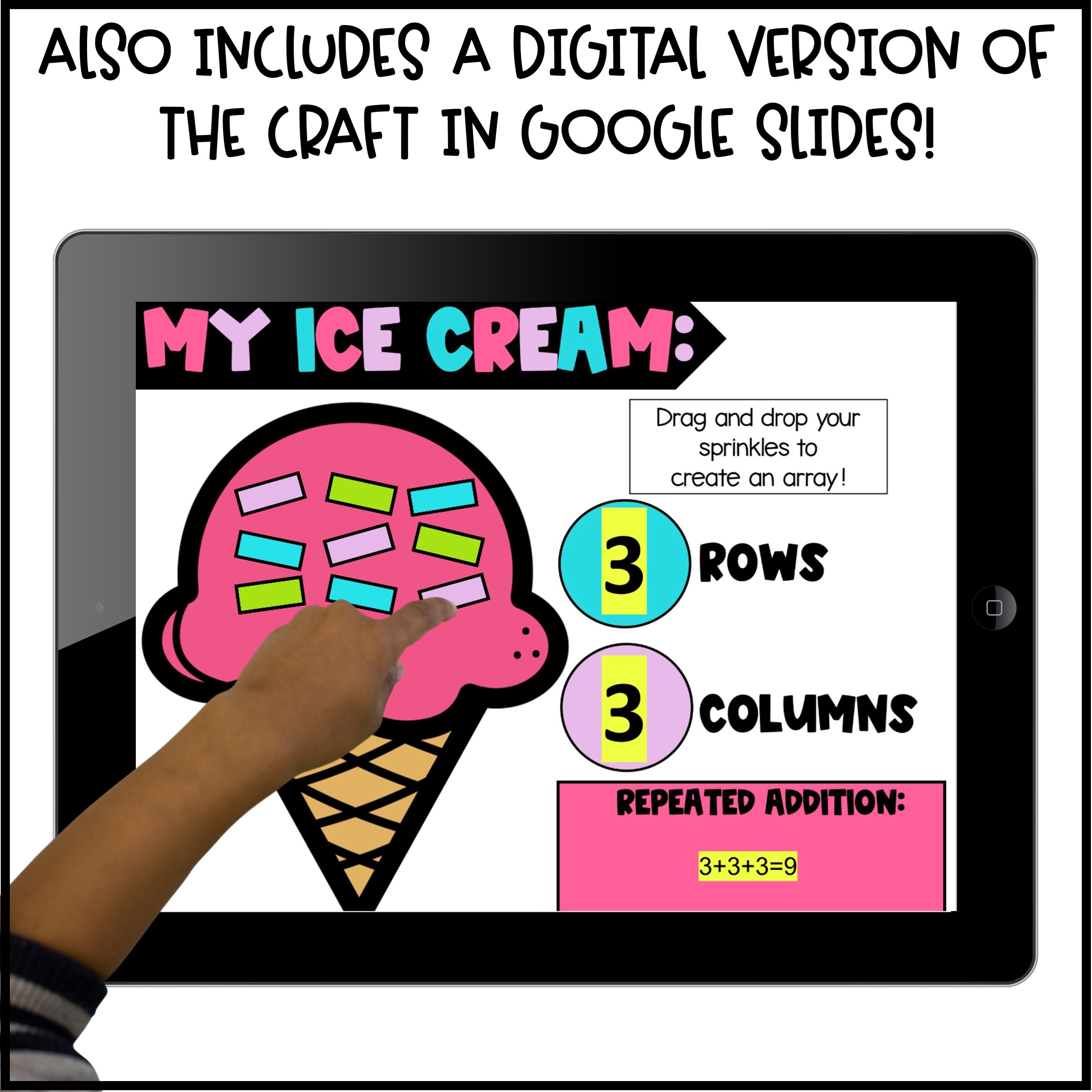 Ice Crean Array Math Arrays & Multiplication Math Craft | Ice Cream Math Craft – Teaching ...