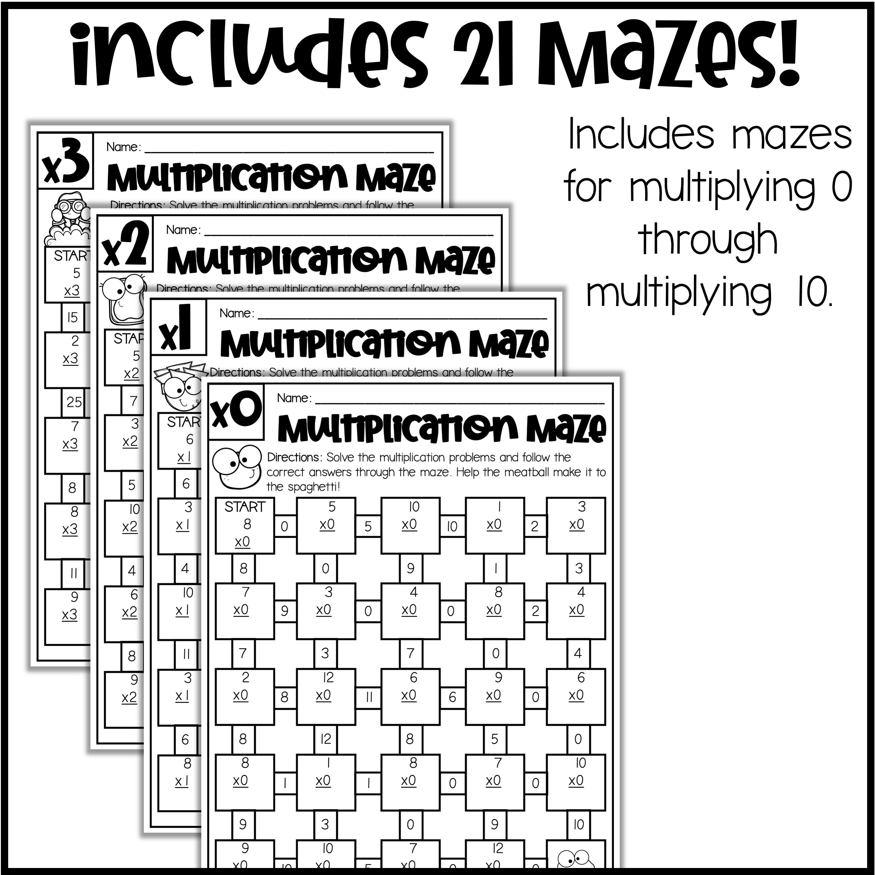 Times Table Maze Multiplication Maze Worksheet Page 3 Free Multiplication Worksheet