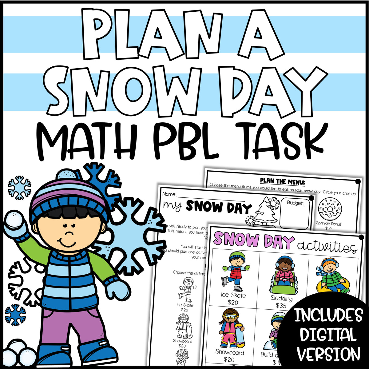 Snow After Math Snow Day Math Project I After Winter Break Activity – Teaching with ...
